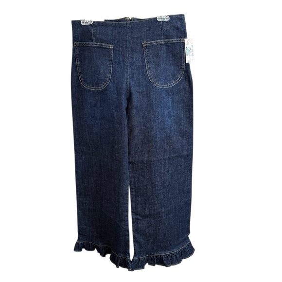 Maeve The Colette Ruffle Hem Crop Wide Leg Jeans in Goethitite Wash Size 32. NWT - Picture 5 of 12